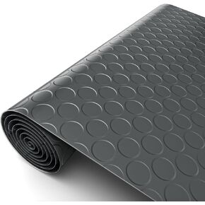 Garage Floor Mat Grey, Thickness Diamond Plate Vinyl Heavy Duty Parking Mat for Garage Floor, Golf Cart Parking, Water/Stain Resistant Floor Runner (1, 4x6.5FT)