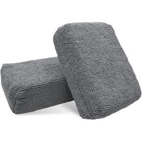 2 PCS Appludator Wash Car ، وسادات تنظيف أداة تنظيف الألياف الدقيقة المستطيلة لتلميع الشمع ، إسفنجة ميكروفيات ناعمة لغسل المركبات ، وملحقات السيارات العالمية (أصفر)