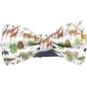 Adjustable Pre-tied bow tie for toddler Boys (Safari Watercolor Pattern) Elegant Cute Bowties for Dogs Cats Pets