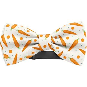 Adjustable Pre-tied bow tie for toddler Boys (Carrot Pattern) Elegant Cute Bowties for Dogs Cats Pets