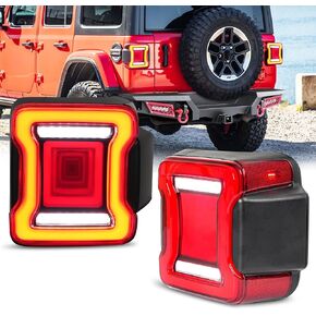 مصابيح LED التيل تناسب Wrangler JL 2018-2025 مع مصباح إشارة الضوء العكسي تشغيل مصباح الأضواء الجانبية ، المتوافقة DOT ، 2 أجهزة كمبيوتر