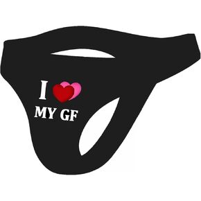 Sexy Black Mens Thong Underwear Low Rise with Printed Male G String T-Back Thongs Bulge Pouch Men's Lingerie