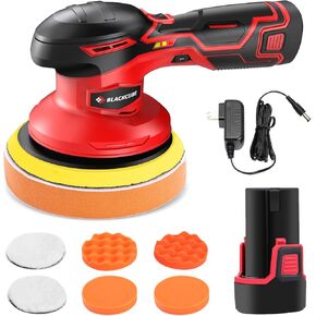 Cordless Car Buffer Polisher - 12V 2000mAh Lithium Rechargeable Battery, 6 Variable Speeds - Cordless Buffer Polisher Kit for Car Detailing and Scratch Repair