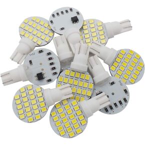 GRV 20x T10 LED Light Bulb 921 194 192 C921 24-2835 SMD Super Bright Lamp DC 12V For Vehicle Boat Ceiling Dome Interior Lights Cool White (2nd Generation)