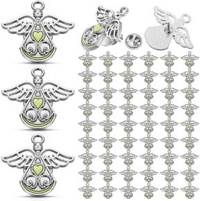 50 PCS Memorial Angel PIN الديني مسيحي مسيحي للضرب المعدني دبوس الشارة بروش الإلهام دبابيس الطية صدر الالكاة