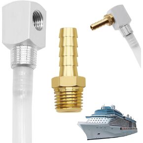 Universal 12" Marine Fuel Tank Pickup Tube with Straine, 7-0948 Fuel Withdrawal Standard Boat Gas Tank Tube with Brass Barb Connector, Length-adjustable Rigid Polyethylene Fuel Tube