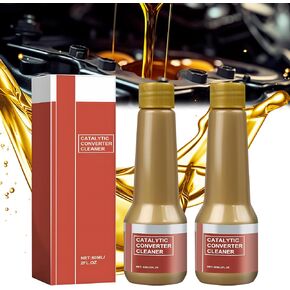 Engine Carbon Cleaner for Catalytic Converters, Catalytic Converter Cleaner, 100ml Exhaust System Pipe Carbon Removal Cleaner, Fuel System Cleaner Kits for Gas and Diesel Car(2PCS)