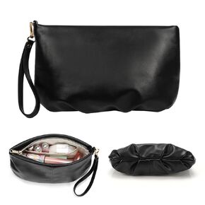 Large Makeup Bag, Travel Makeup Bag for Women Girls, Cosmetic Bag with Detachable Dividers & Multi Pockets, Portable Makeup Organizer Bag Waterproof Travel Make Up Case for Cosmetics Vertical Storage
