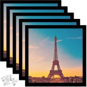 20 × 20 إطار صورة مجموعة من 2 ، إطارات صور مربعة سوداء عالية الجدار معرض الجدار الشفافة سطح المكتب العمودي الأفقي ل Canvas Collage Photo Poster شهادة 20 × 20 بوصة