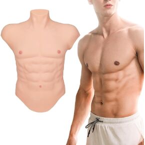 silicone muscle suit Realistic Male chest plate fake abs Simulation skin suit For Cosplay Transgender（light version）