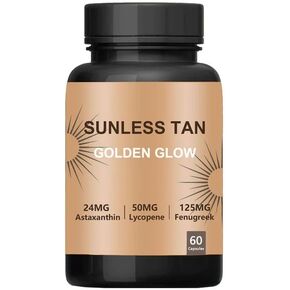 Carotenoid Tanning Blend for a Natural Glow, with Lycopene & Astaxanthin, Healthy Tan Golden Glow, Tanning Pills for Men and Women, Vegan, Non-GMO – 60 Capsules
