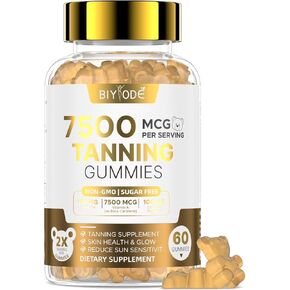 Tanning Gummies: Sun Kissed Glow Gummies with Astaxanthin Lycopene Vegan Tan Support Supplement for Adults Non GMO Gluten Free 60 Count (30-Day Supply)