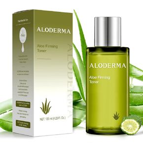 Aloderma Aloe Brightening Face Toner Made with Organic Aloe Vera Juice - Naturally formulated with Hyaluronic Acid & Niacinamide to Refine Skin Tone and Brighten Skin, Alcohol-Free, 4.2oz