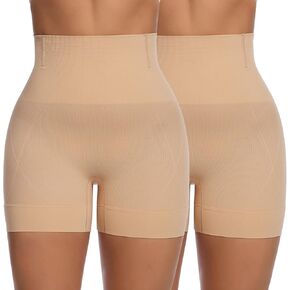 WOWENY Shapewear Shorts Mid-Waist Body Shaper Shorts Tummy Control Underwear Seamless Slip Shorts for Under Dresses