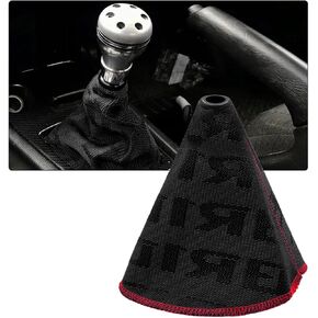 Car Shift Boot Cover, Fabric Shifter Lever Knob Boot Dustproof Cover with Stitch, Manual Automatic Speed Shifter Boots Gear Gaiter for Most Vehicles, Car Accessories (Black)