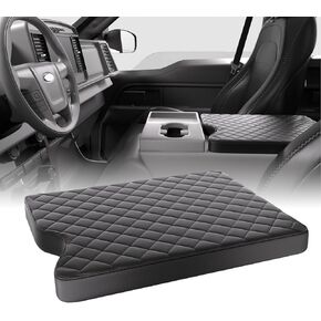 Center Console Armrest Cover compatible with Ford F150 2015-2024 and F250 F350 F450 2017-2024 Leather Arm Rest Box Lid Middle Console Armrest Cover Accessories(40/20/40 Jump Seat Console Only)(black)