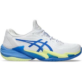 ASICS Women's Court FlyteFoam 3 Tennis Shoes, 8.5, White/Illusion Blue
