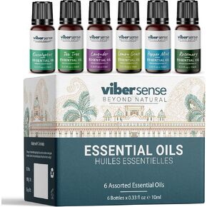 Essential Oils for Diffusers for Home, 6X10ml Gift Set with Lavender,Eucalyptus,Tea Tree,Pepper Mint, Lemon Grass & Rosemary All Season Aromatherapy Oils, for Candles Making, for Humidifiers,Laundry