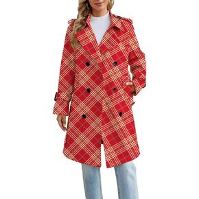 Joe Wenko Women's Waterproof Trench Coat Double Breasted Lapel Rain Coats for Women With Belt