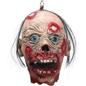 Pigmiss Scary Severed Head Zombie Decorations Horror Halloween Hanging Bloody Realistic Zonbie Head Props Haunted Party Décor