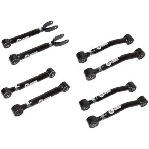 Freedom Off-Road Adjustable Upper and Lower Control Arms 0-8" Lift 8 pc Kit Compatible For 1997-2006 Jeep Wrangler FO-J705FU-ADJ+FO-J705RU-ADJ+FO-J705L-ADJ2
