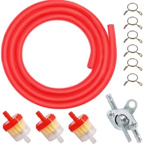 3.3Ft Fuel Line with Clamps Fuel Filters Inline Shut Off Valve Petcock Set for GY6 50cc 70cc 90cc 110cc 125cc 150cc Taotao Coolster Apollo Baja ATV Dirt Pit Bike Go Kart (Green)