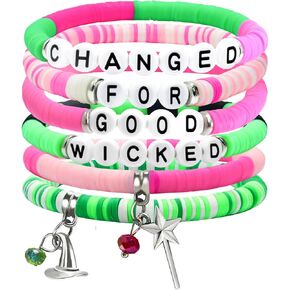 Wicked Merch Friendship Bracelet for Women Magic Wand&Witch Hat Wicked Bracelet Jewelry Gifts Fans Party Dress Decor Costume Accessories