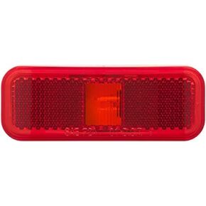 Optronics International Llc Rectangular Marker Light; White Base; Two Wire; Red