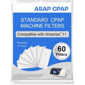 60 Count of ASAP CPAP Standard Replacement Disposable Filters Compatible with ResMed AirSense 11 Series Device – Durable, Easy Installation, Hygienic Airflow, Two-Year Supply
