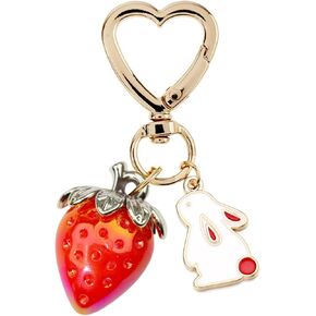 Cute Strawberry Keychain,Bag Charms,Kawaii Heart Flower Daisy Key chains Accessories Decor for Girls Purse Gift