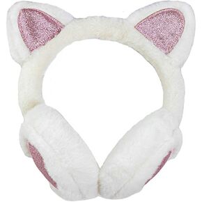 Winter Fluffy Cute Cat Ear Muffs For Women Faux Fur Warm Earmuffs Plush Fuzzy Outdoor Ear Warmers