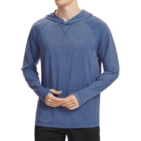 Fishing Shirts for Men Long Sleeve: UPF 100+ UV Sun Protection Hoodie - Swimming Hiking Outdoor Running Rash Guard