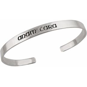 Sterling Silver Celtic ANAM CARA Cuff Bracelet, Gaelic Meaning Soul Friends - Friendship Gift