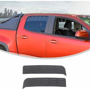 Linskip Aluminum Rear Window Vent Shades Compatible with 2014-2022 Chevy Colorado & GMC Canyon, Rear Door Window Louvered Rain Deflectors, Exterior Accessories
