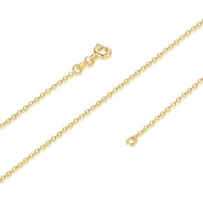 Gold Necklace for Women 1.5mm Wide 14K Thin Gold Chain Dainty Necklace for Women Elegance and Simplicity Cable Chain Thin Necklaces Chains 16,18,20,22,24in