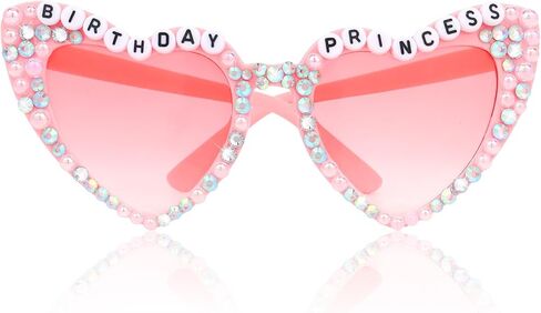 Birthday Glasses for Women Happy Birthday Sunglasses Birthday Accessories Pink Heart Sunglasses Party Favors Birthday Gifts for Women in Saudi Arabia