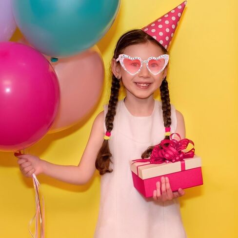 Birthday Glasses for Women Happy Birthday Sunglasses Birthday Accessories Pink Heart Sunglasses Party Favors Birthday Gifts for Women in Saudi Arabia