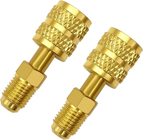 Joywayus 1/4 "SAE Male to 5/16" SAE Female Flare Port Port Straight Port for R410A Mini Split HVAC System (حزمة 2) in Kuwait