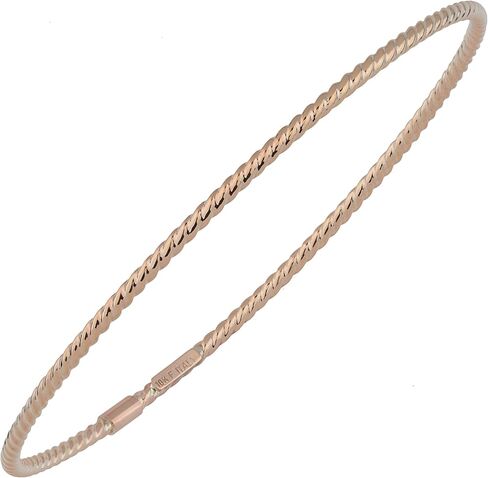 Kooljewelry 10k Yellow, White or Rose Gold 2 mm Twist Design Bangle Bracelet in Saudi Arabia
