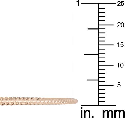 Kooljewelry 10k Yellow, White or Rose Gold 2 mm Twist Design Bangle Bracelet in Saudi Arabia