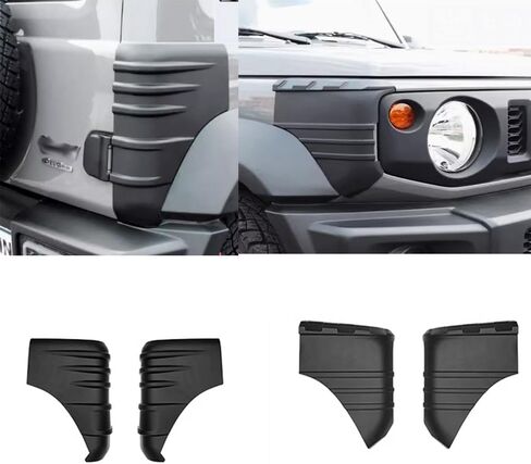 ABS Exterior Front & Rear Auto Wrap Angle Protection Cover Trim,Fit for Suzuki Jimny 2-Door/4-Door 2019-2025,Car Anti-Collision Protection Skins & Decals Accessories (Black Front & Rear) in Saudi Arabia
