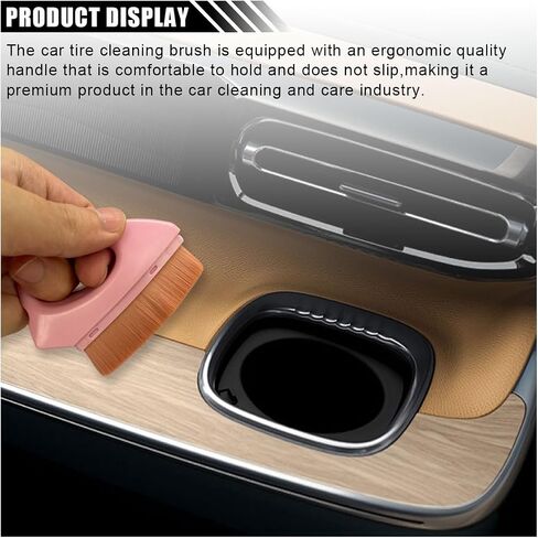 Car Tire Shine Brush, Soft Bristles Car Tire Wash Detailing Brush with Storage Case, Portable Car Cleaning Supplies, High-Density Auto Tire Applicator Brush (White) in Kuwait