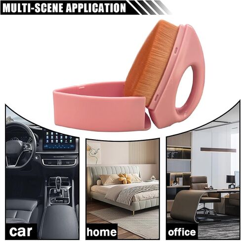 Car Tire Shine Brush, Soft Bristles Car Tire Wash Detailing Brush with Storage Case, Portable Car Cleaning Supplies, High-Density Auto Tire Applicator Brush (White) in Kuwait