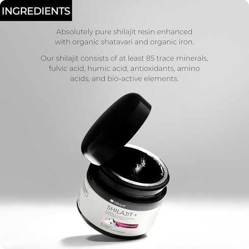 Blisque - مرير للغاية | طعم غير سارة ملحق راتنج شيلاجيت | لصحة المرأة | مع شاتافاري العضوية والحديد | 60 غرام | مريرة جدا | طعم غير سار in Kuwait