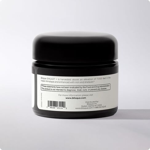 Blisque - مرير للغاية | طعم غير سارة ملحق راتنج شيلاجيت | لصحة المرأة | مع شاتافاري العضوية والحديد | 60 غرام | مريرة جدا | طعم غير سار in Kuwait