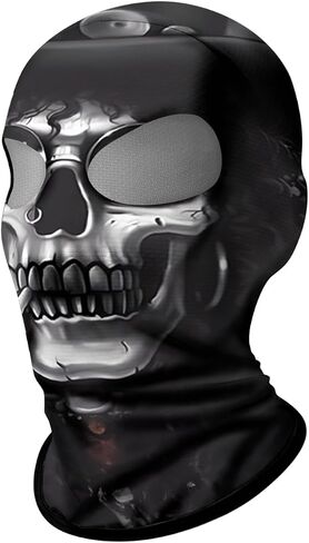 Shopiness للجنسين ثنائي الفتحة 3D Balaclava البالغين الوجه على طراز Skull للدراجات النارية لركوب الدراجات الرياضية الأنشطة في الهواء الطلق جمجمة الجمجمة in Kuwait