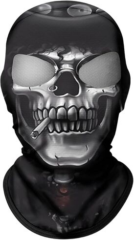 Shopiness للجنسين ثنائي الفتحة 3D Balaclava البالغين الوجه على طراز Skull للدراجات النارية لركوب الدراجات الرياضية الأنشطة في الهواء الطلق جمجمة الجمجمة in Kuwait