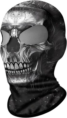 Shopiness للجنسين ثنائي الفتحة 3D Balaclava البالغين الوجه على طراز Skull للدراجات النارية لركوب الدراجات الرياضية الأنشطة في الهواء الطلق جمجمة الجمجمة in Kuwait