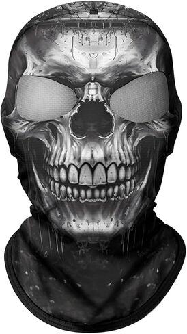 Shopiness للجنسين ثنائي الفتحة 3D Balaclava البالغين الوجه على طراز Skull للدراجات النارية لركوب الدراجات الرياضية الأنشطة في الهواء الطلق جمجمة الجمجمة in Kuwait