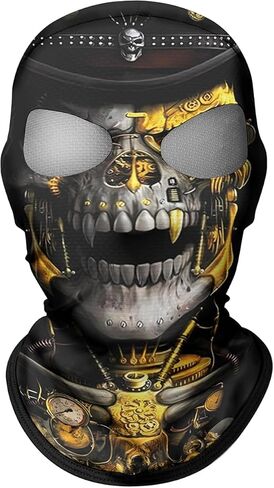 Shopiness للجنسين ثنائي الفتحة 3D Balaclava البالغين الوجه على طراز Skull للدراجات النارية لركوب الدراجات الرياضية الأنشطة في الهواء الطلق جمجمة الجمجمة in Kuwait